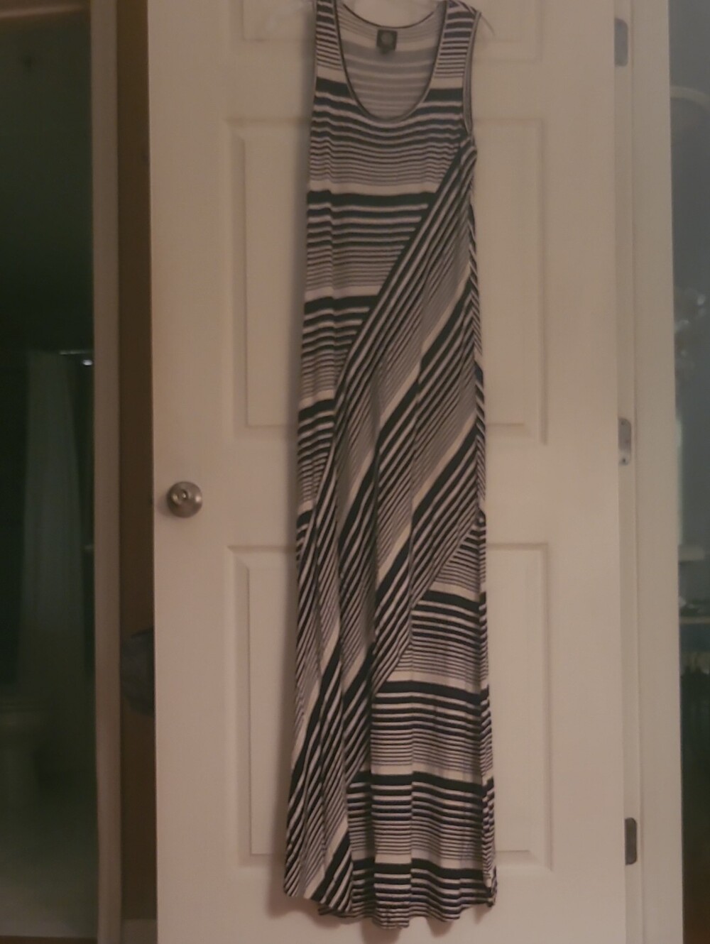 bobeau Black and White Striped Maxi Dress Size Medium